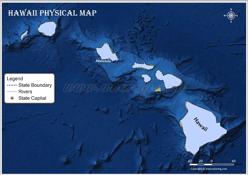 Hawaii Physical Map