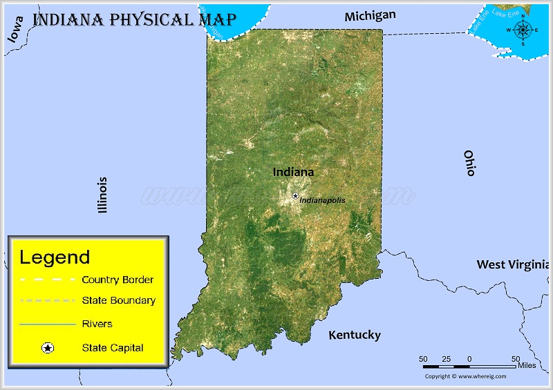 Indiana Physical Map
