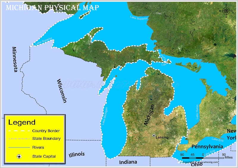 Michigan Physical Map