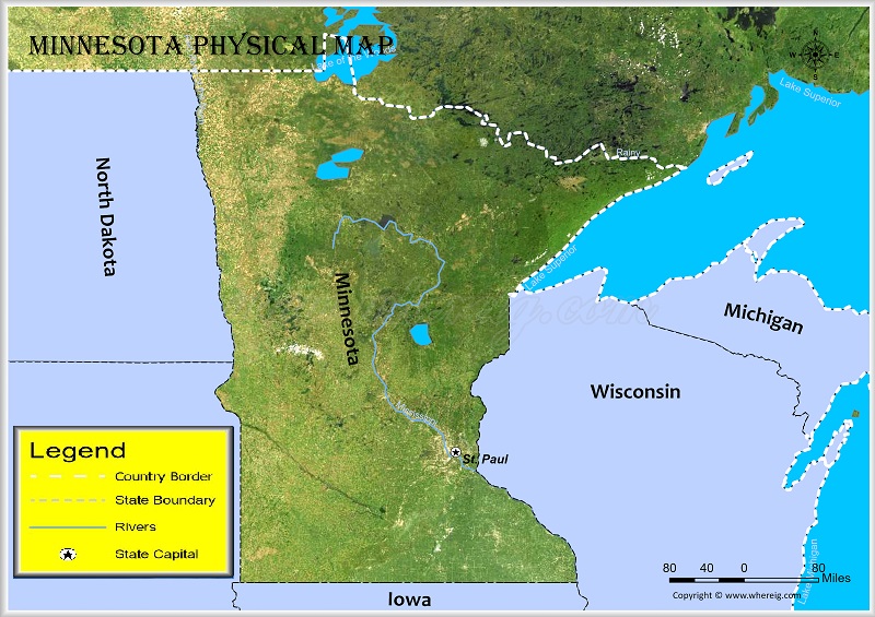 Minnesota Physical Map