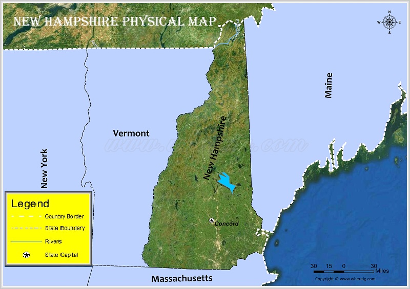 New Hampshire Physical Map