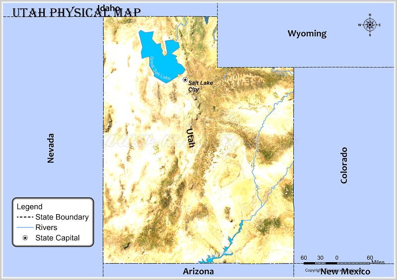 Utah Physical Map