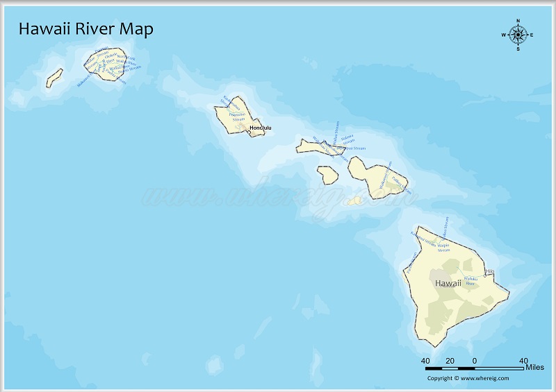 Hawaii River Map