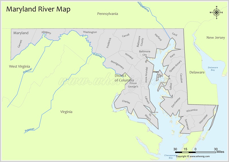 Maryland River Map