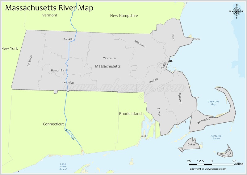 Massachusetts River Map