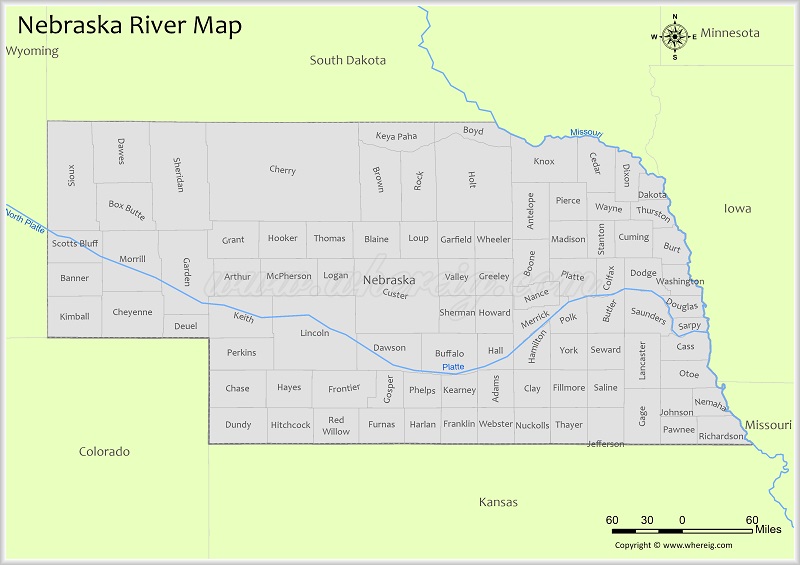 Nebraska River Map