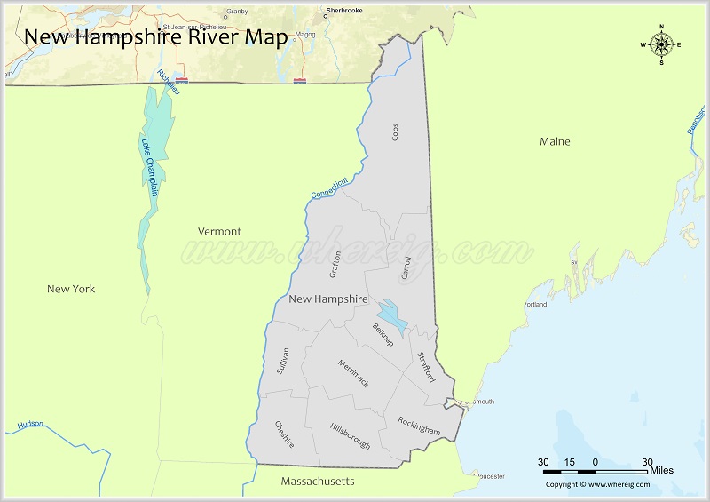New Hampshire River Map