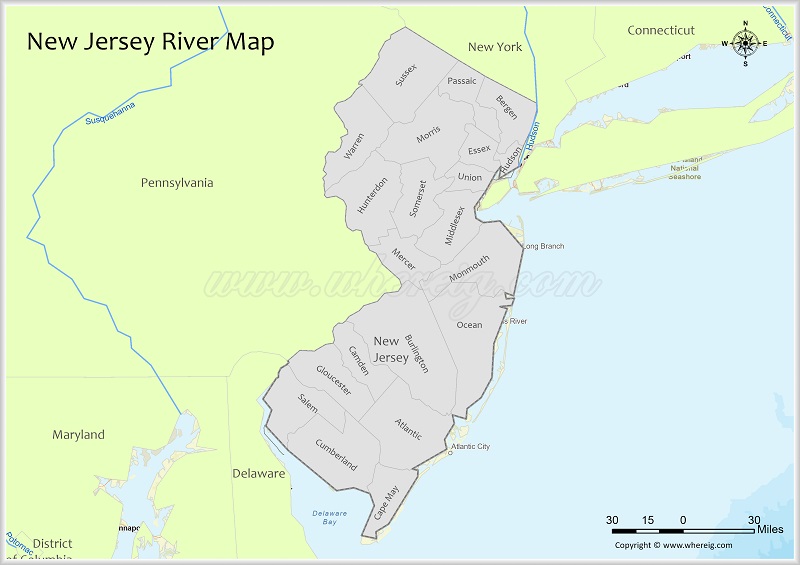 New Jersey River Map