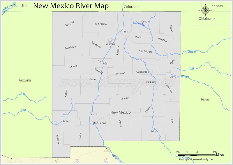 New Mexico River Map