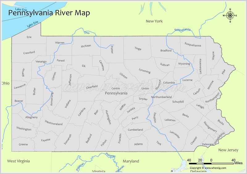 Pennsylvania River Map