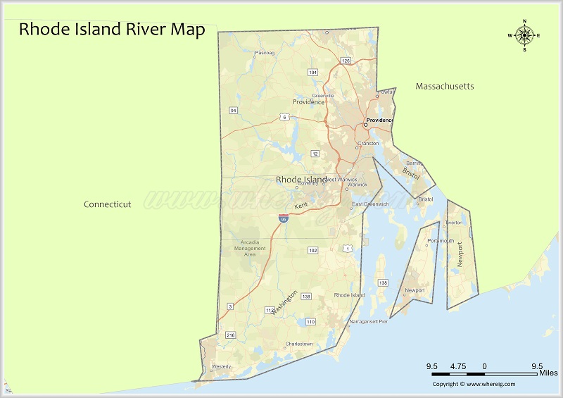 Rhode Island River Map