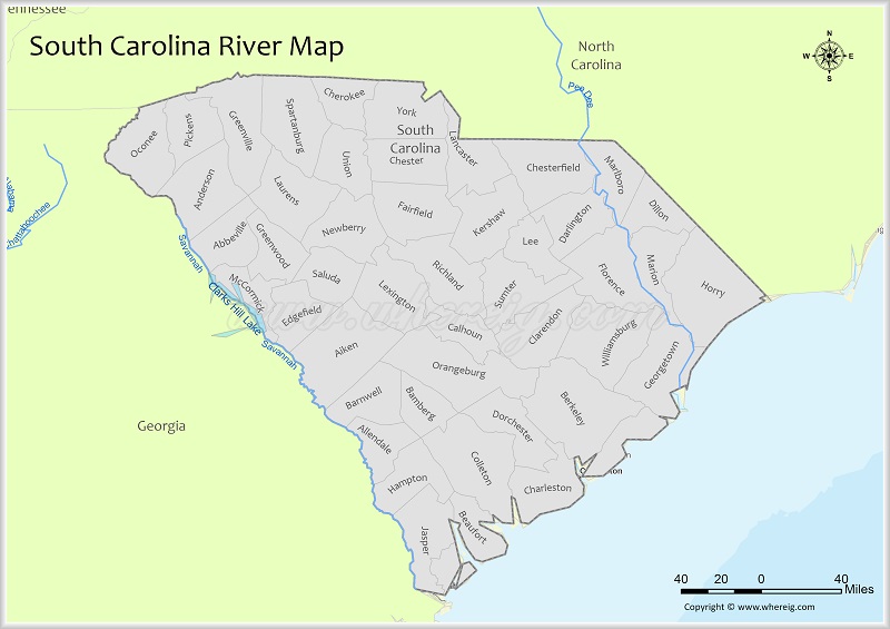 South Carolina River Map
