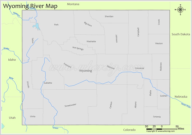 Wyoming River Map