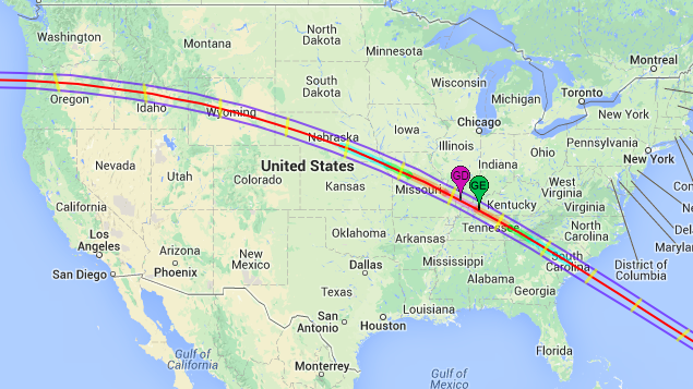 Solar Eclipse Map 2017