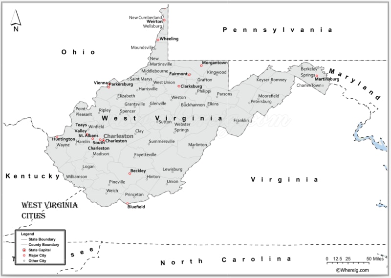 Map of West Virginia Cities, List of Cities in West Virginia Map of West Virginia Cities, List of Cities in West Virginia