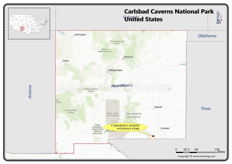 Where is Carlsbad Caverns National Park Located in New Mexico