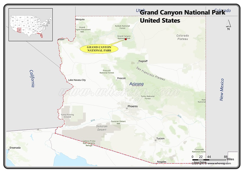 Where is Grand Canyon National Park Located in Arizona