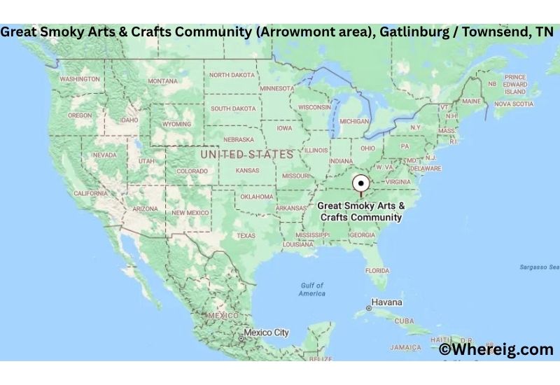 Where is Great Smoky Arts & Crafts Community (Arrowmont area) Located in Gatlinburg / Townsend, Tennessee