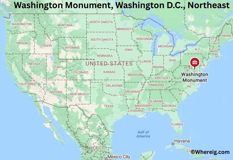 Where is Washington Monument Located in Washington D.C., Northeast