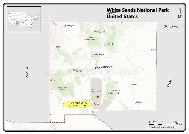 Where is White Sands National Park Located in New Mexico