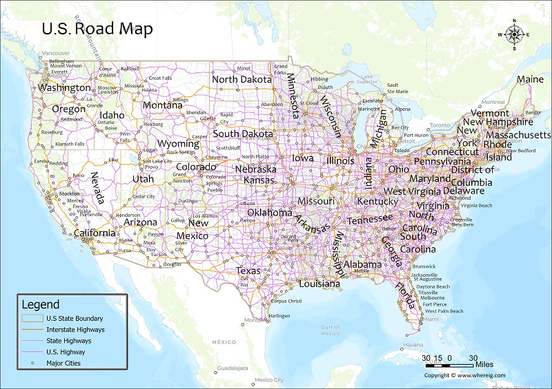 USA Road Map, USA Highways Map