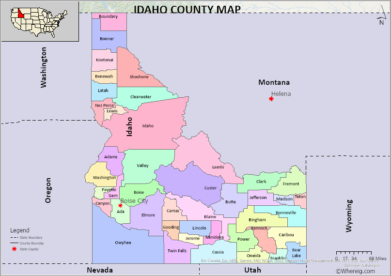 Idaho County Map List Of Counties In Idaho And Seats Whereig Idaho County Map List Of Counties In Idaho And Seats Whereig