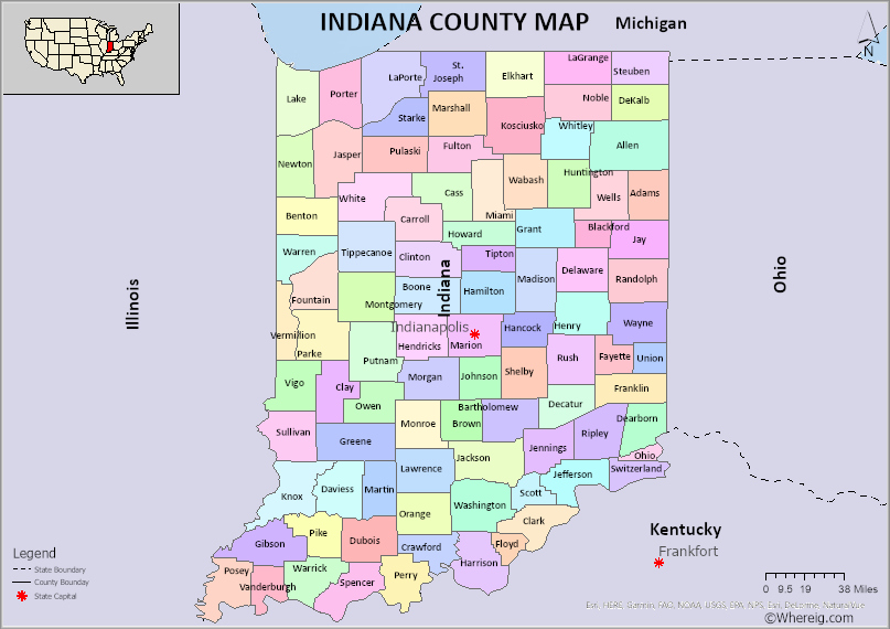 Indiana County Map