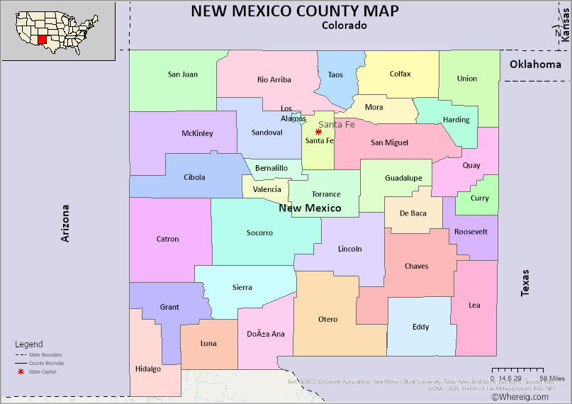 New Mexico County Map