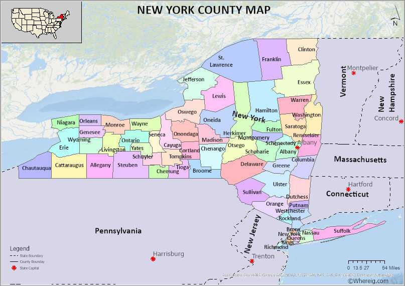 New York County Map