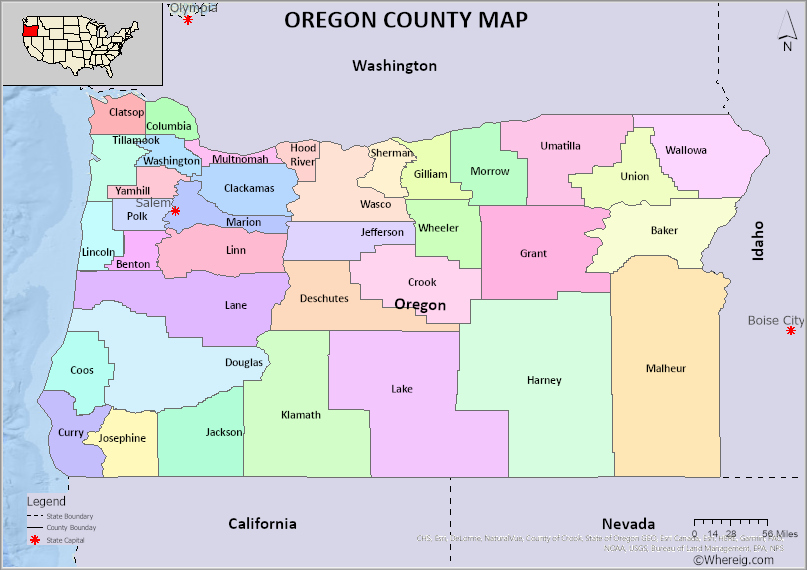 Oregon County Map