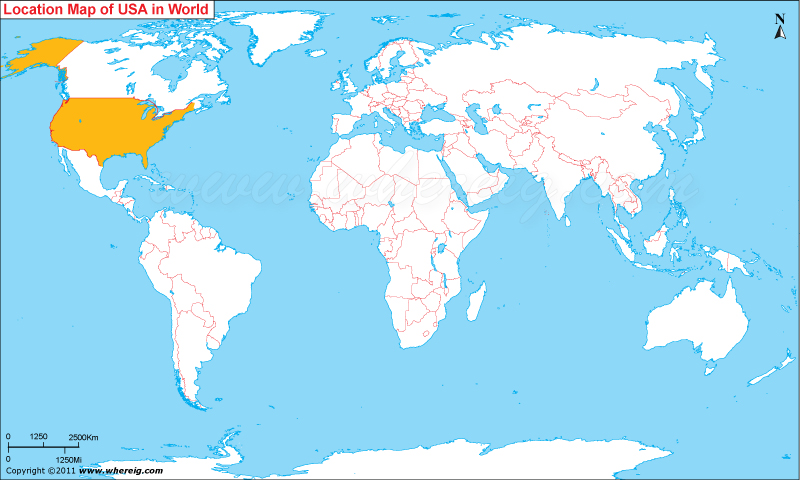 Where is USA in World Map