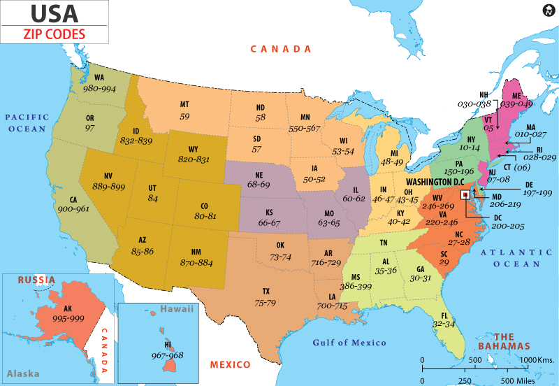 Us Map With Zip Code | Zip Code Map