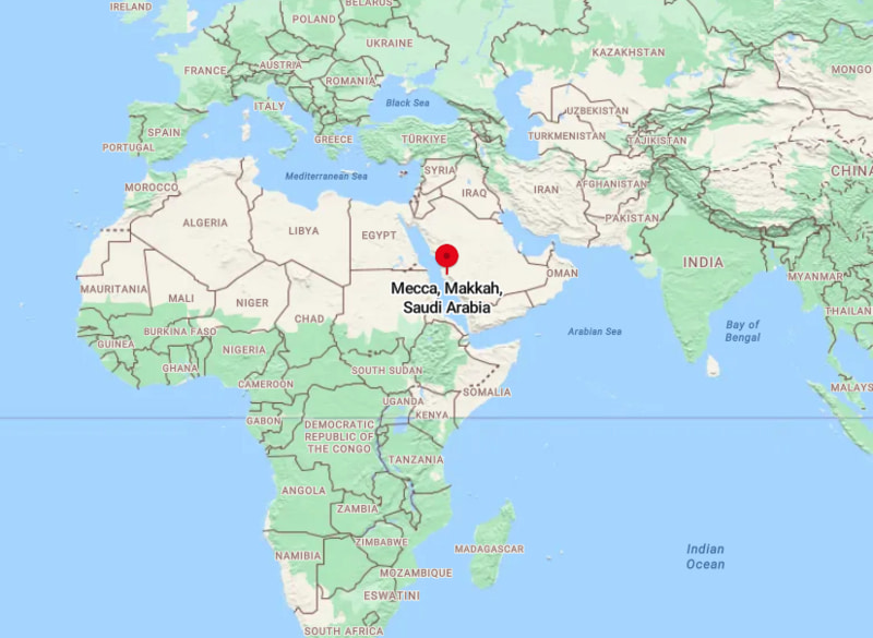 Where Is Mecca Located Location Of Mecca In World Map