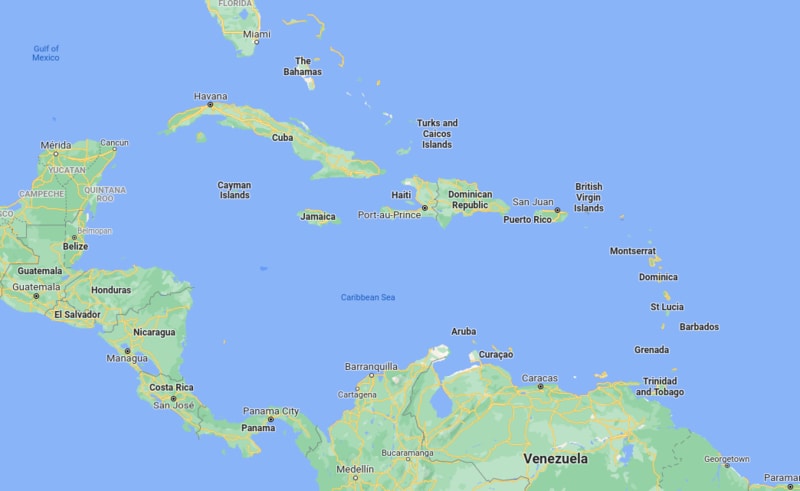 Caribbean Countries Map